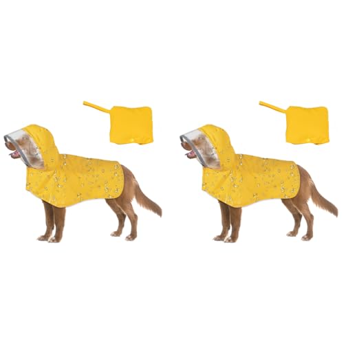 Qpets® Dog Rain Coat Monsoon-Proof Waterproof Design with Clear Wide Brim Hood Reflective Adjustable Elastic Leg Belly Straps Lightweight Anti-Wind for Large Breeds Outdoor Hikes XL 2 PCS Qpets® Dog Rain Coat Monsoon-Proof Waterproof Design with Clear Wide Brim Hood Reflective Adjustable Elastic Leg Belly Straps Lightweight Anti-Wind for Large Breeds Outdoor Hikes XL 2 PCS